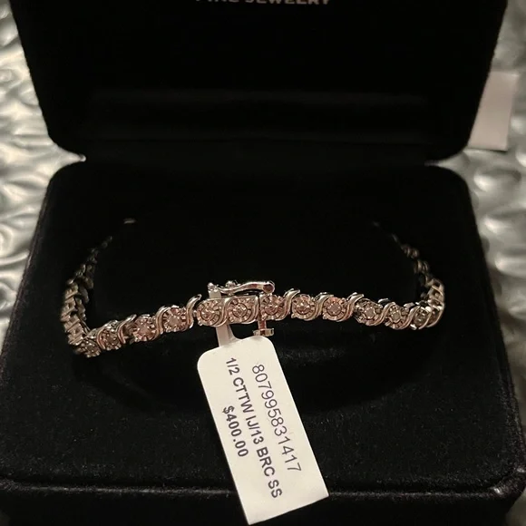Sold- Diamond Bracelet (1/2 ct. t.w.) in Sterling Silver - Picture 6 of 7